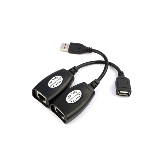 MESHIV 150 Ft USB (Male) to RJ45 + USB (Female) USB Over Cat5/5e/6 Extension Adapter RJ45